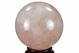 Polished Rose Quartz Sphere - Madagascar #133777-1